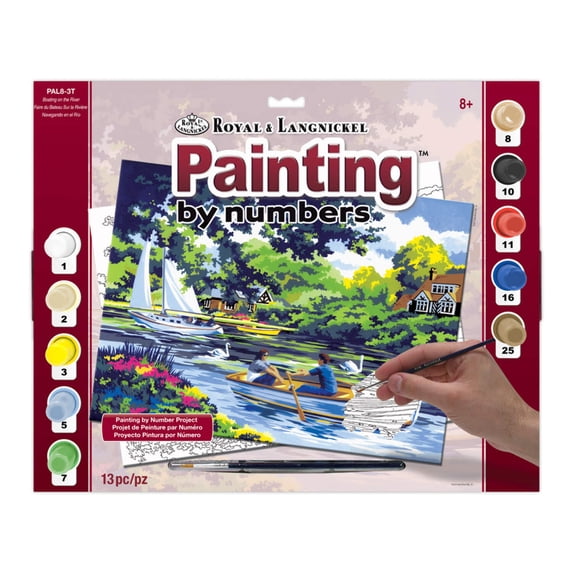 Royal & Langnickel Painting by numbers™ 13pc Boating on the River Painting Project