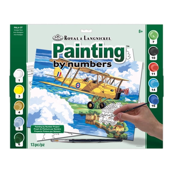 Royal & Langnickel Painting by numbers 13pc Nostalgic Plane Painting Project