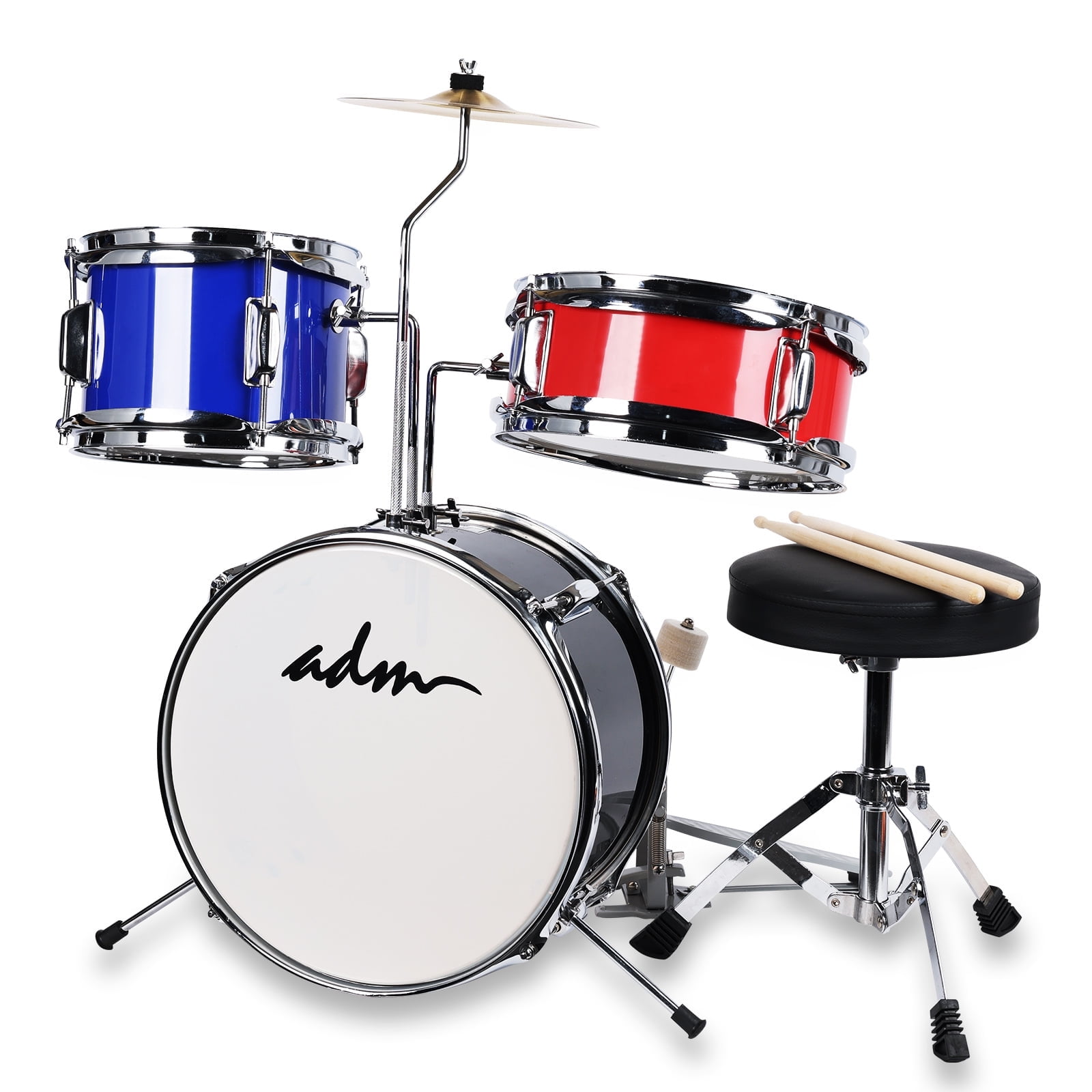ADM Junior Drum Set for Kids with Silent Mats, Throne