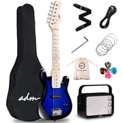 ADM 30 inch Kids Electric Guitar Beginner Kit, Junior 1/4 Size Mini Electric Wood Guitar for Children with Amplifier-Blue