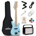 thumbnail image 1 of ADM 30 inch Kids Electric Guitar Beginner Kit, Junior 1/4 Size Mini Electric Wood Guitar for Children with Amplifier-Blue, 1 of 5