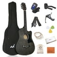 thumbnail image 1 of ADM 38'' Acoustic Cutaway Guitar for Kids Beginner Kit with Free Lessons, Black, 1 of 7