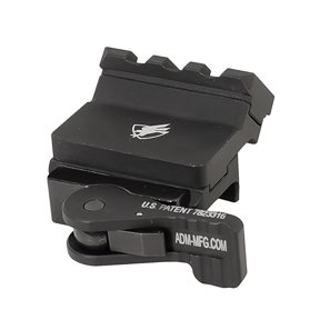 ADM 45 Degree Offset Mount with TACR Lever, 2" Rail, 6061 T6 Aluminum, QD Auto Lock Lever System, Hard Coat T3 Mil-Spec Anodized (AD-45-2R)