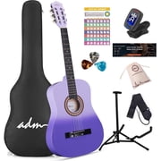 ADM Acoustic Guitar for Adults & Kids, 38" Travel Guitar Kit for Free Lessons Purple