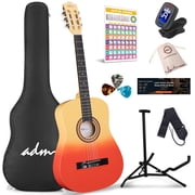 ADM Acoustic Guitar for Adults & Kids, 38" Travel Guitar Kit Sunburst