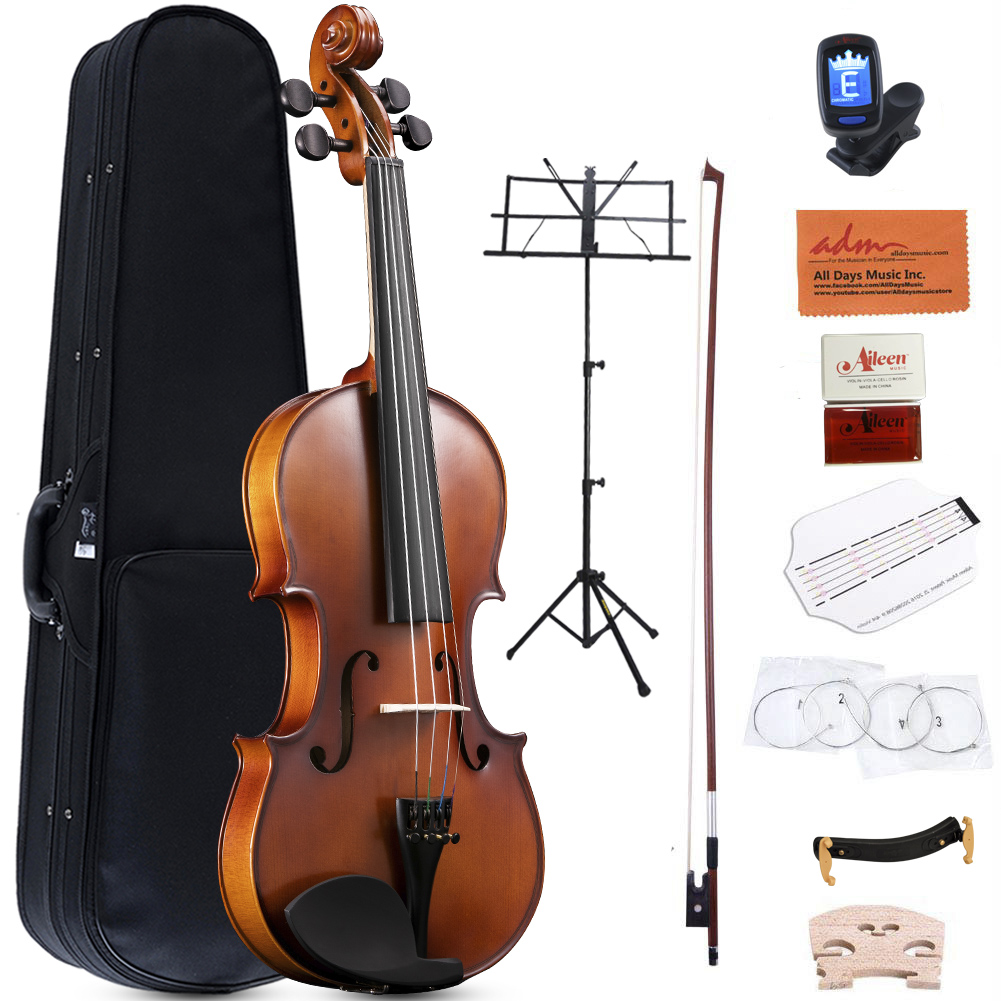UBesGoo 4/4 Natural Acoustic Violin Fiddle with Hard Case, Bow, Rosin