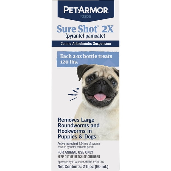 ADMC PetArmor Sure Shot 2X Dog Dewormer - Pack of 12
