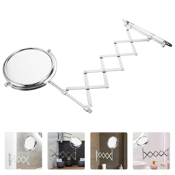 ADNE Wall-mounted folding bathroom mirror European style telescopic wall-mounted double-sided magnifying makeup mirror (6 inches)