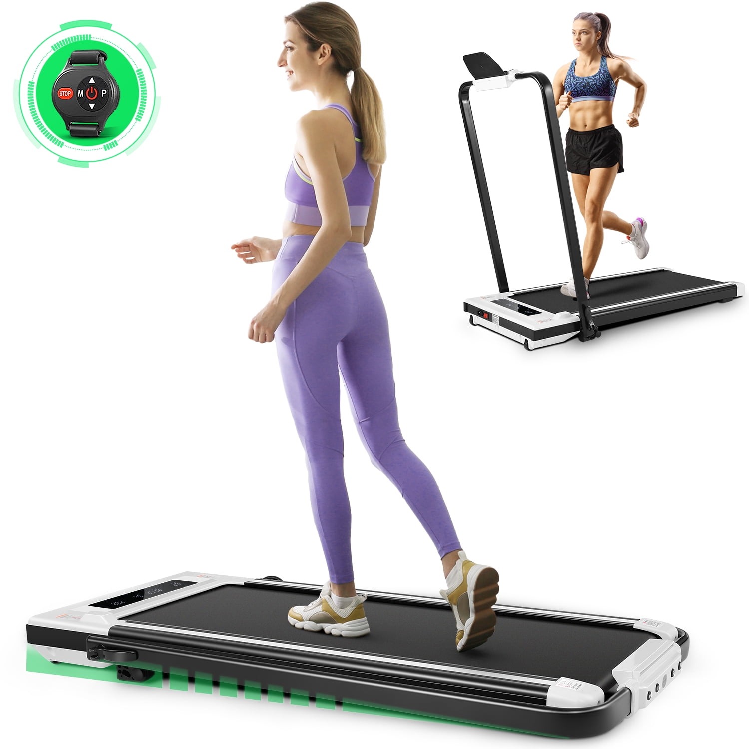 ADNOOM 2 in 1 Under Desk Treadmill with InclineMax Treadmill 300 lb