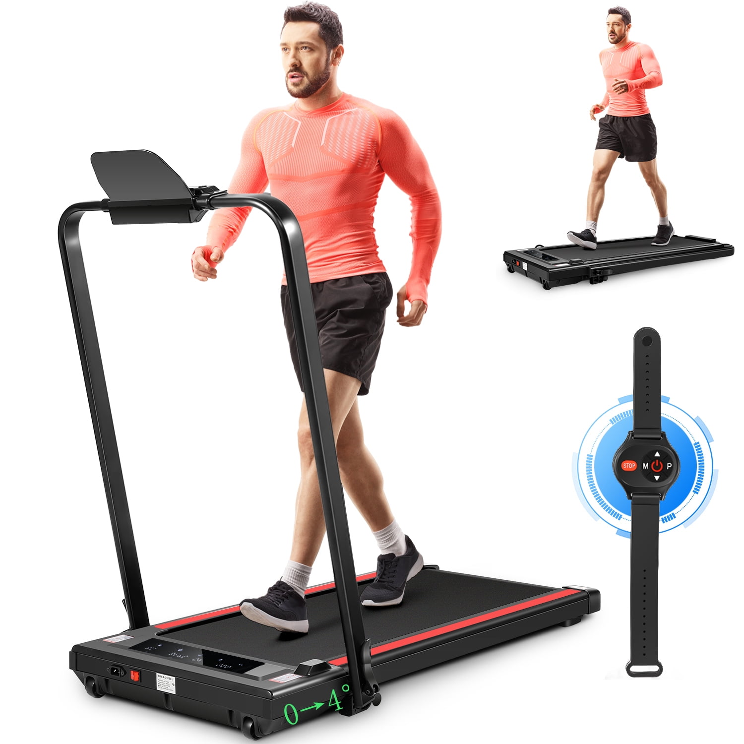 ADNOOM 2 in 1 Under Desk Treadmill with InclineMax Treadmill 300 lb