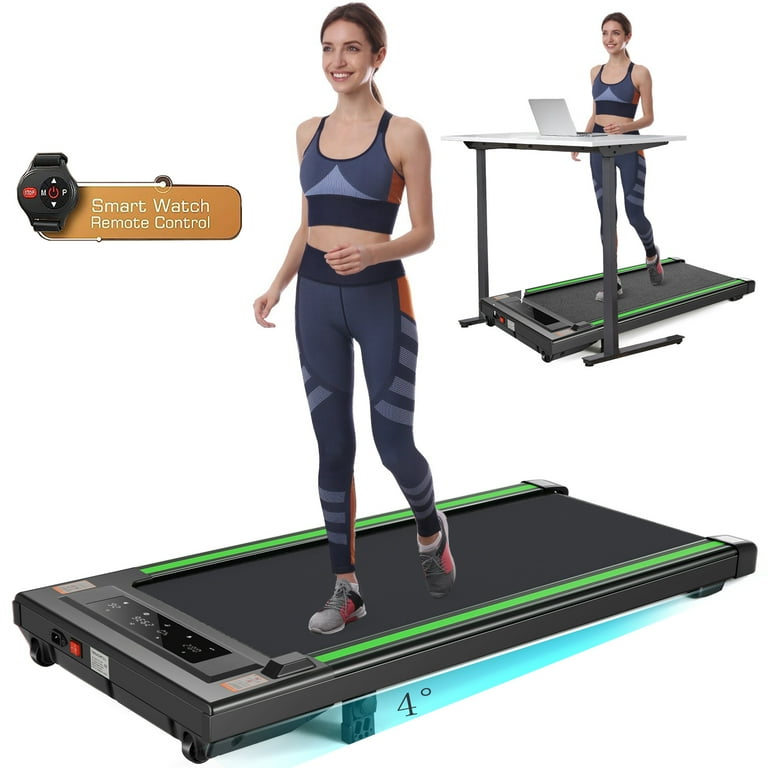 ADNOOM 300 lbs Capacity Under Desk Treadmill with Incline 2.5HP Walking Pad Treadmill with Remote Control LED Touch Screen 12 Preset Programs