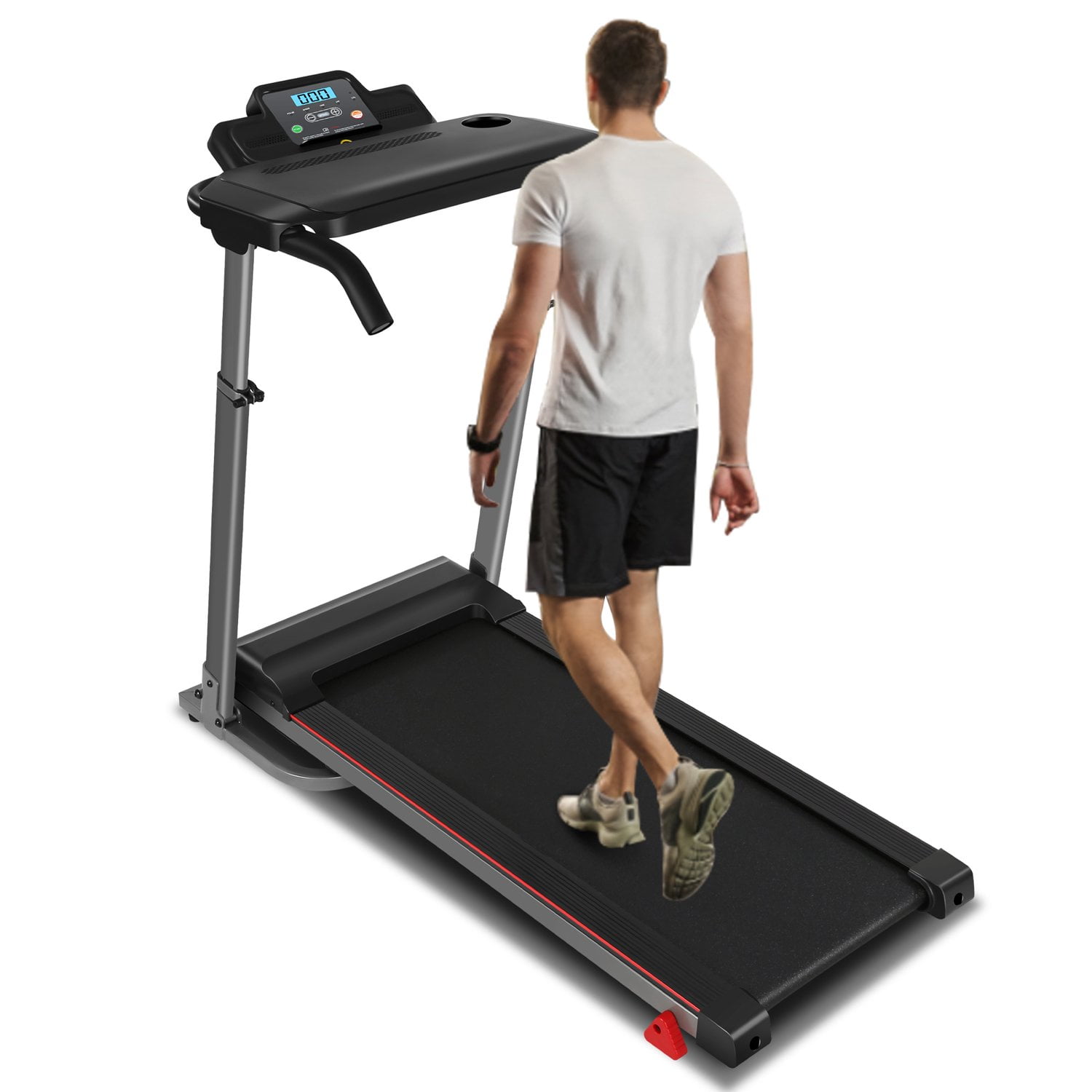 ADNOOM 300Lbs Treadmill with Desk 2.5 HP Portable Folding Treadmill
