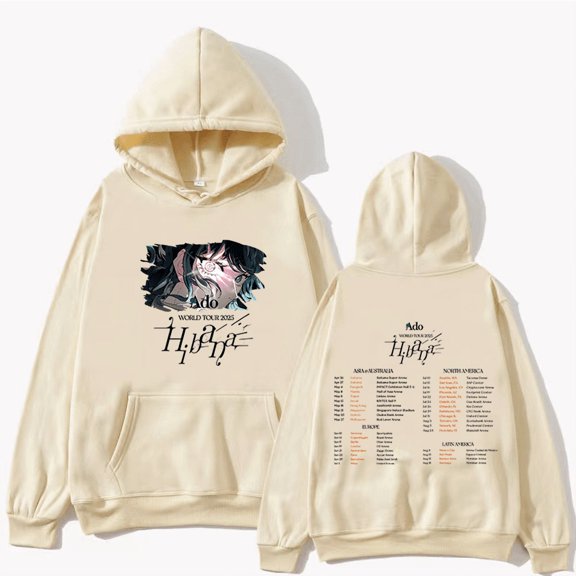 ADO Hibana World Tour 2025 Hoodies Long Sleeve Hooded Sweatshirt Unisex Fashion Tops