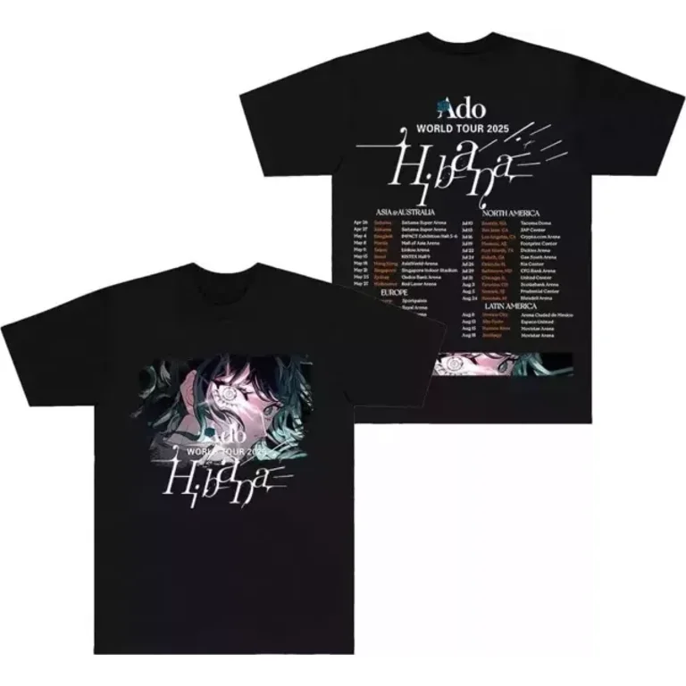 Ado WORLDTOUR 2025 「Hibana」 ライブTシャツ M 新品 ADO Hibana World Tour 2025 Merch T-Shirts ,Black color,size