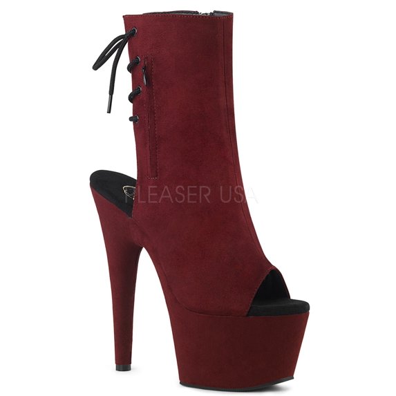 ADORE-1018FS, 7" Heel 2 3/4" Platform Open Toe/Heel Ankle Boot