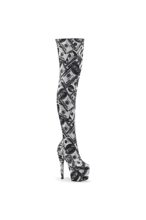 ADORE-3000DP, 7" Heel 2 3/4" Platform Stretch Thigh Boot