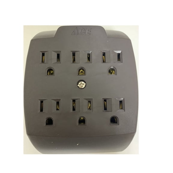 Projex 3539772 15A Grounded 6 Outlets Adapter, Brown