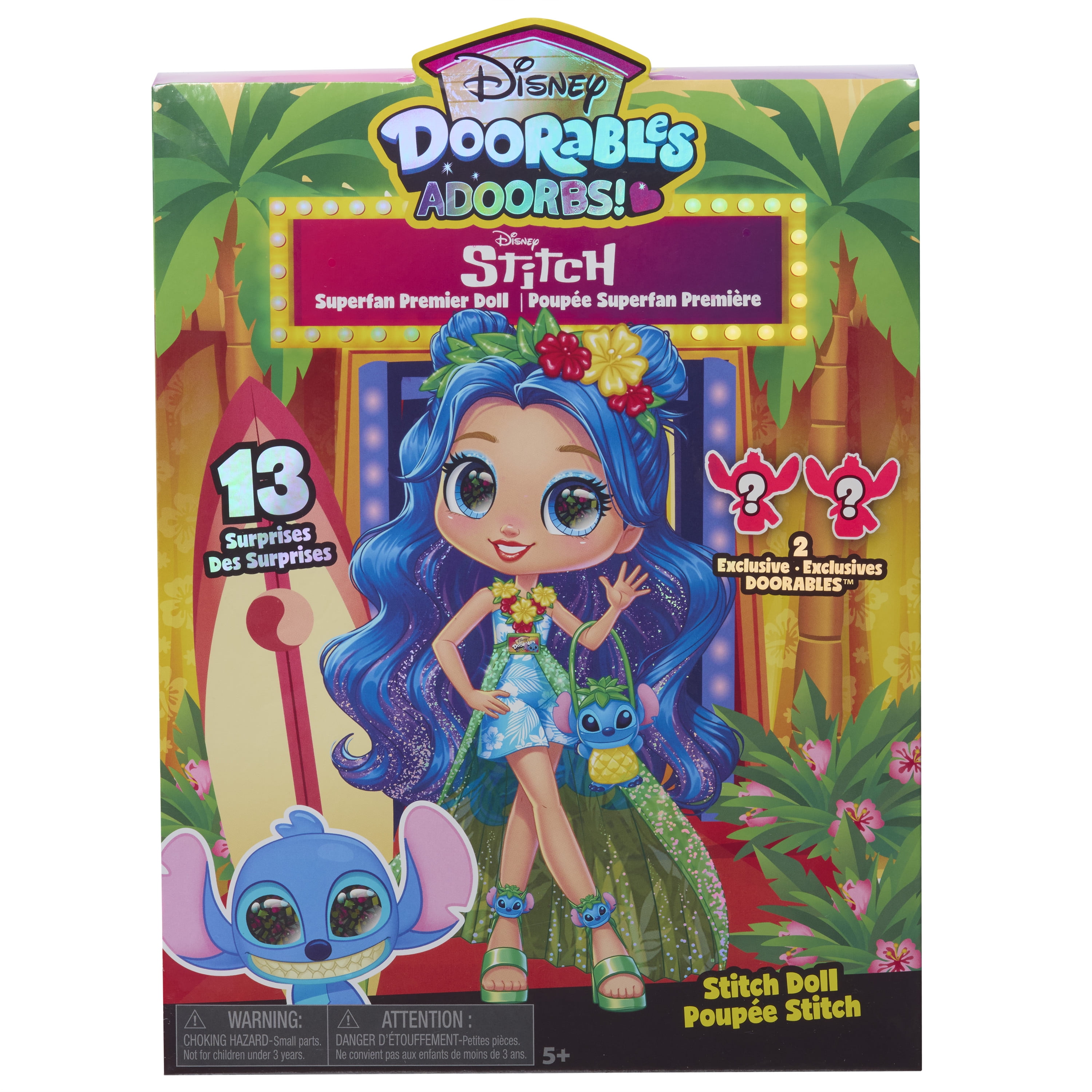 Disney Doorables ADOORBS Deluxe Stitch Superfan Doll, 2 Exclusive Figures, Unbox 10 Mini Accessories, Toy Gift For, Fans, Tweens, Girls & Kids 5+