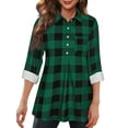 thumbnail image 1 of ADREAMLY Women Plaid Shirt Button Down Flannel Long Sleeve Tunic Tops Blouse, 1 of 6