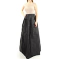 thumbnail image 1 of ADRIANNA PAPELL Womens Black Beaded Zippered Pleated Skirt Lined Color Block Sleeveless Jewel Neck Full-Length Evening Fit + Flare Dress 6, 1 of 2