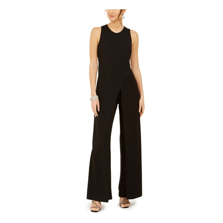 Adrianna Papell Womens Wide Leg Sleeveless Jumpsuit Black 6