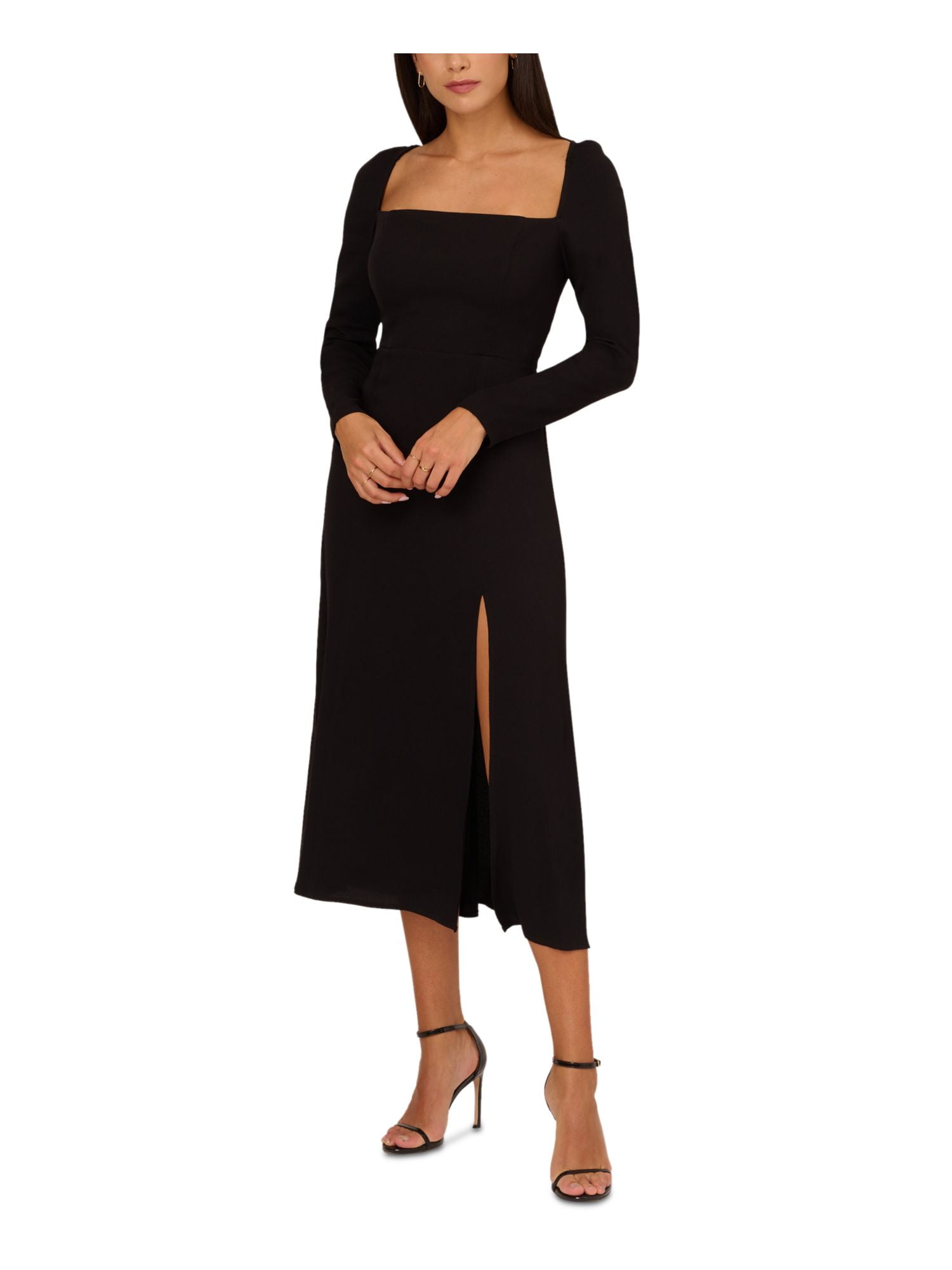 adrianna papell black long sleeve dress Adrianna Papell 81917310 - Long Sheath Dress main image 1