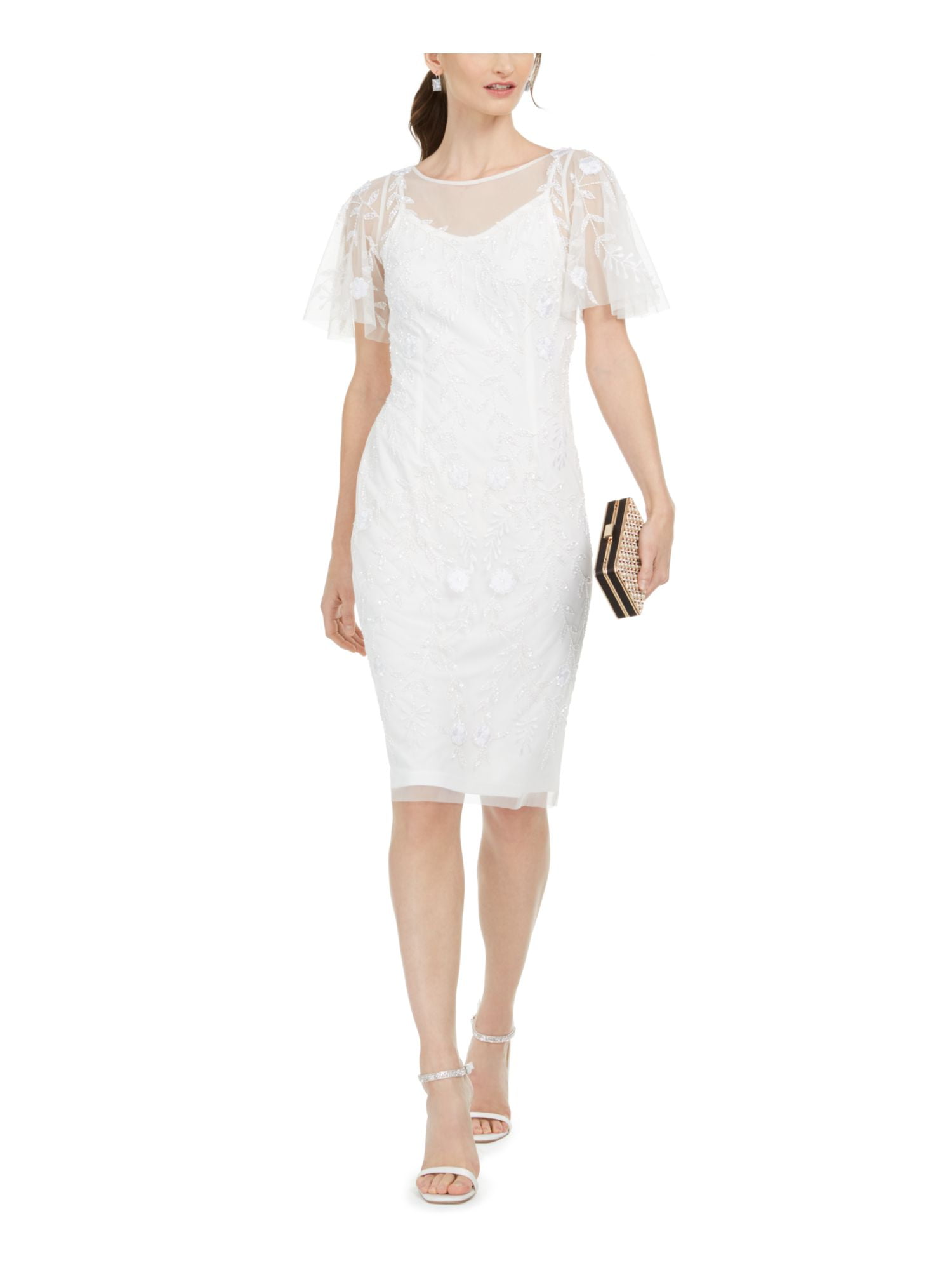 Adrianna papell white lace cheap dress