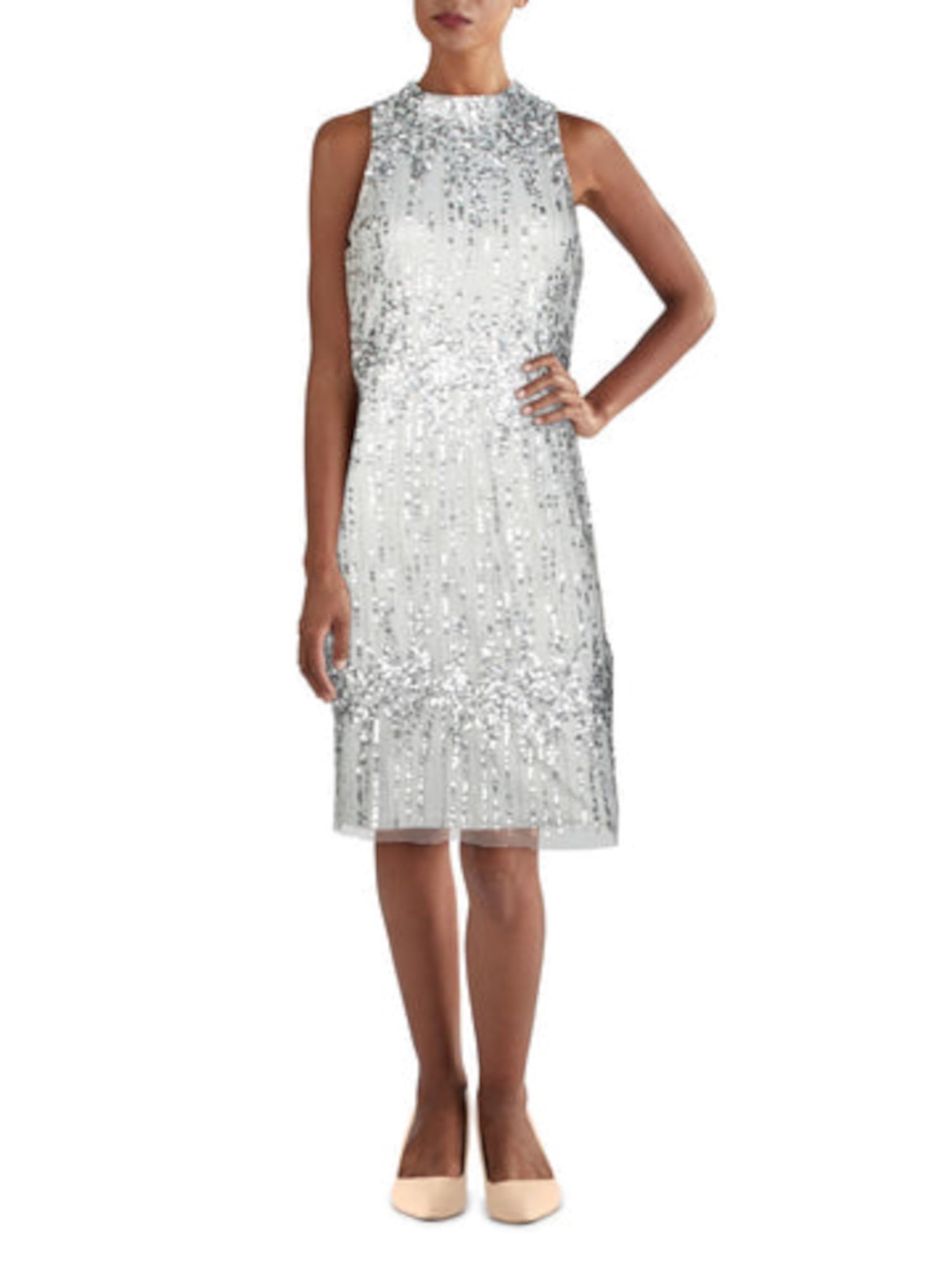 Adrianna papell embellished halter best sale sheath dress