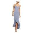 thumbnail image 1 of ADRIANNA PAPELL Womens Light Blue Ruffled Buttoned Spaghetti Strap V Neck Midi Party Mermaid Dress 6, 1 of 4