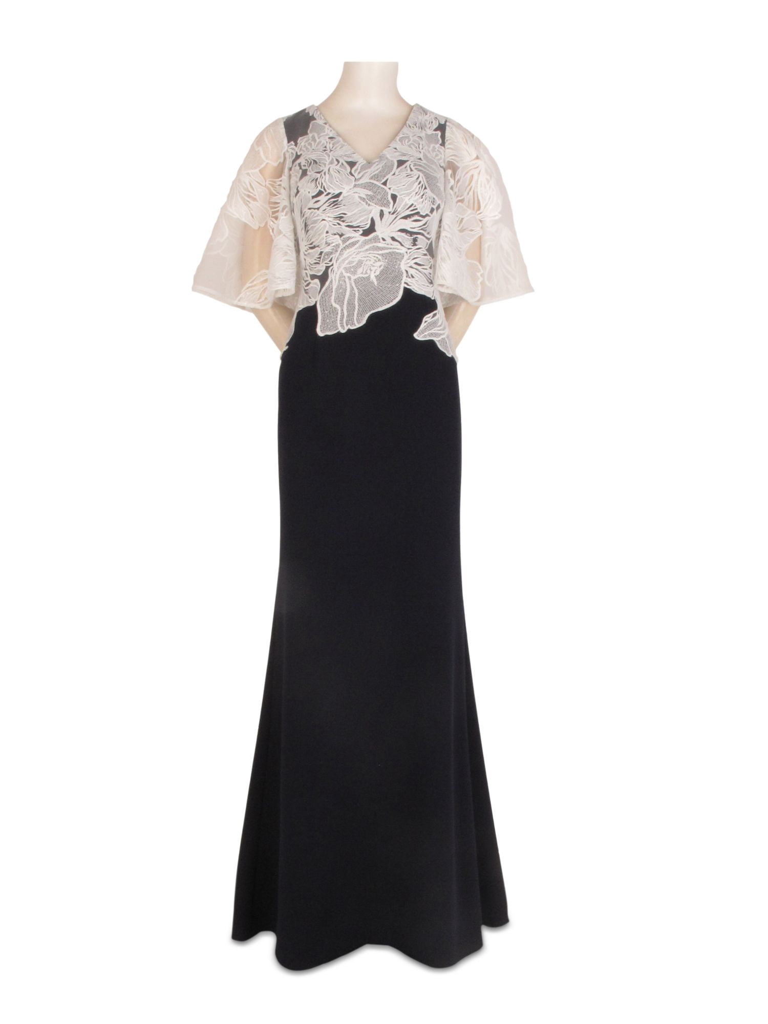 Adrianna Papell Women's Stretch Glam Gown - Cap Sleeve Formal Dress With Long Skirt - View #9