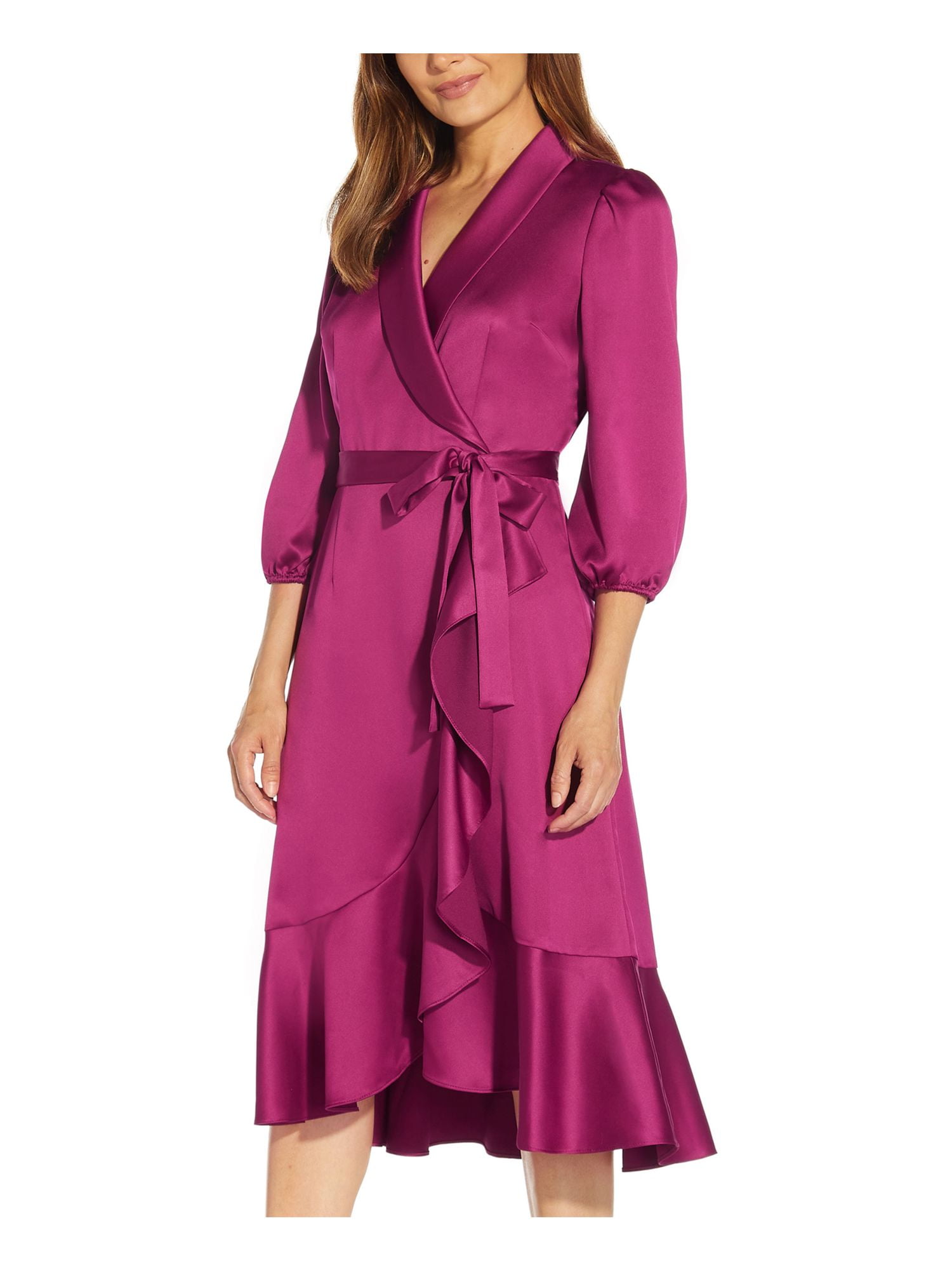 RACHEL RACHEL ROY Womens Pink 3/4 Sleeve Surplice Neckline Wear To Work Fit + Flare Dress main image 1