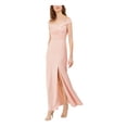 thumbnail image 1 of ADRIANNA PAPELL Womens Pink Slitted Off Shoulder Full-Length Evening Sheath Dress 2, 1 of 5
