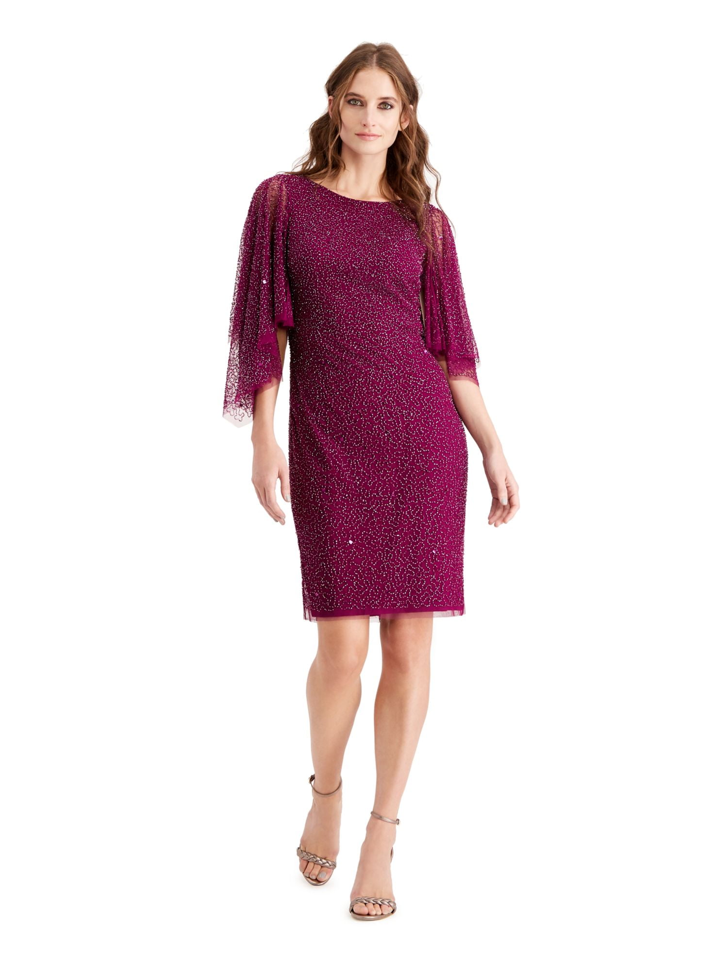 Adrianna papell hot sale purple beaded dress