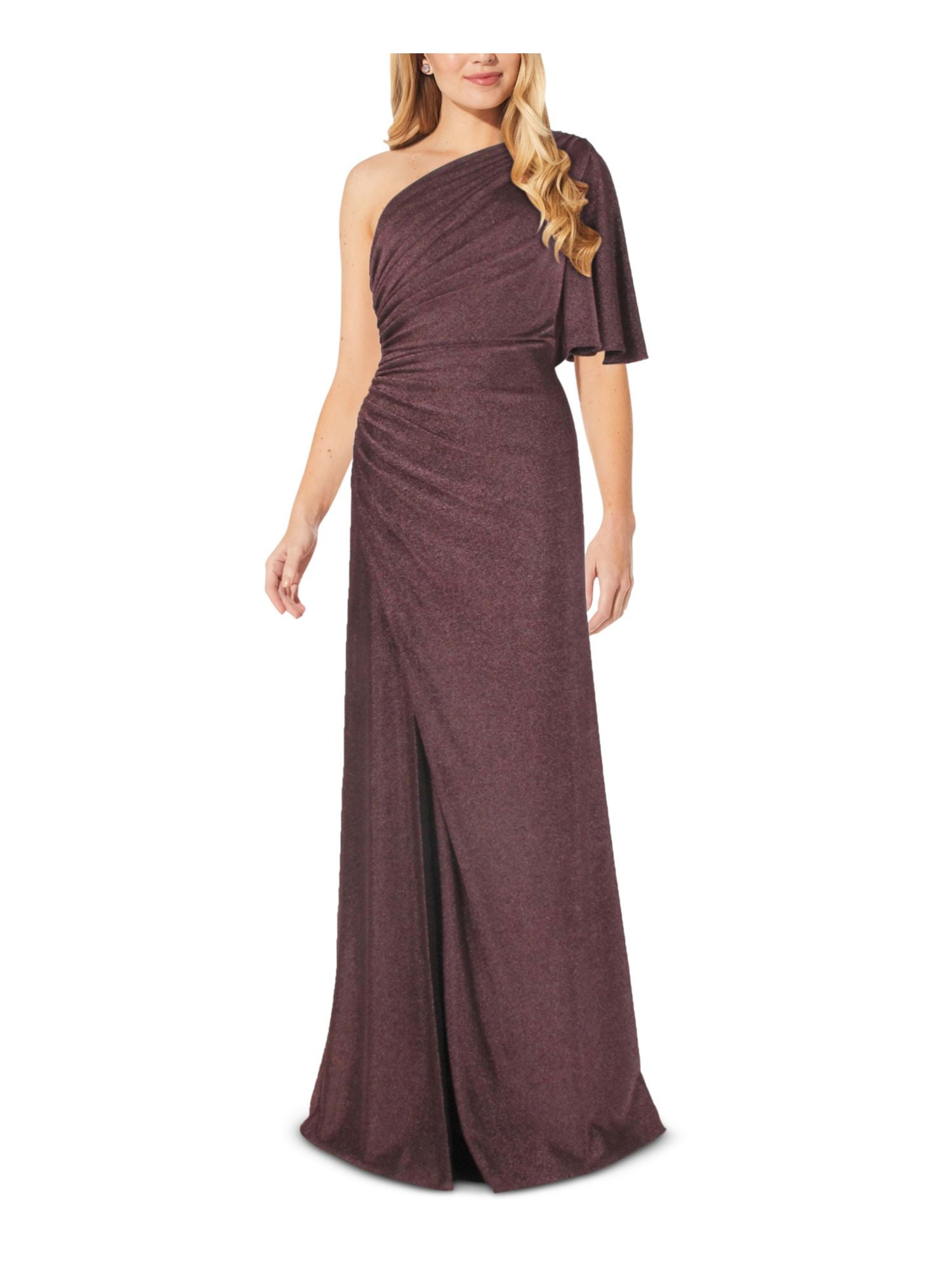Adrianna Papell Women's Asymmetric Draped Jersey Dress – Sleeveless, Matte Jersey Knit