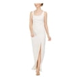 thumbnail image 1 of ADRIANNA PAPELL Womens White Embroidered Zippered Sleeveless Scoop Neck Maxi Evening Sheath Dress 12, 1 of 4