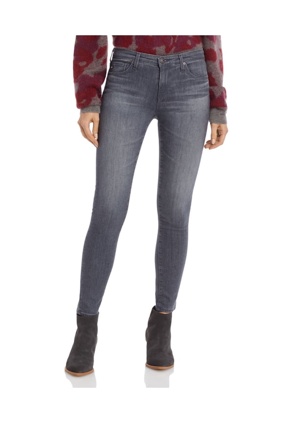 ADRIANO GOLDSCHMIED Womens Gray Zippered Pocketed Skinny Jeans 29R