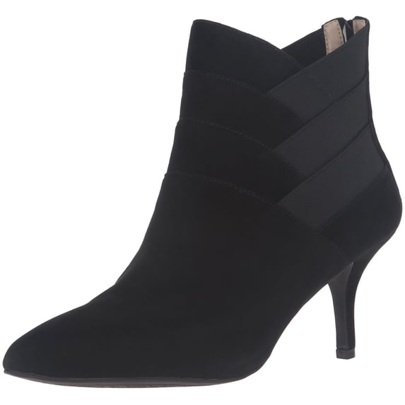 Adrienne Vittadini Womens Sande Leather Pointed Toe Ankle, Black, Size 6.5