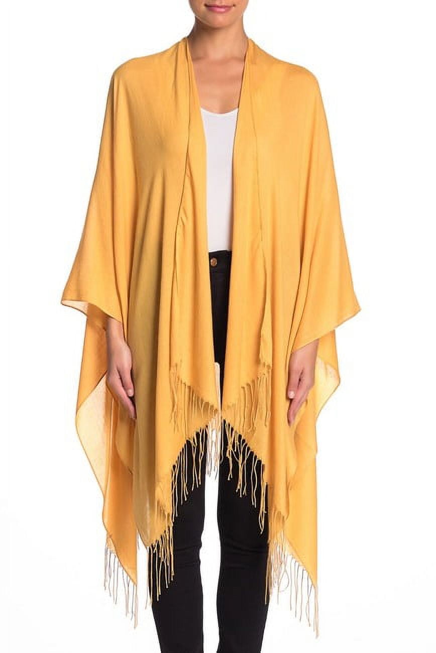 ADRIENNE VITTADINI WOMEN'S SOLID LIGHTWEIGHT SO SOFT RUANA WITH FRINGES ...