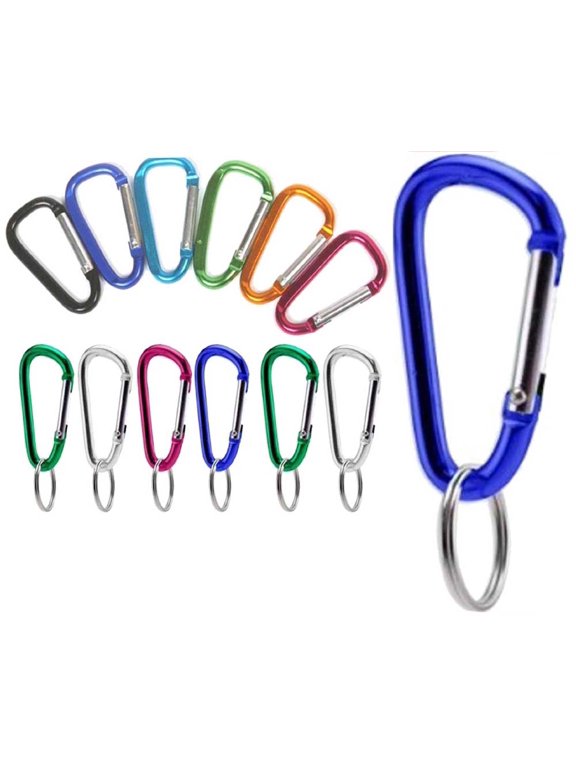 ADROIT 12 Piece Aluminum Key Rings Set | Vibrant Carabiner Display | Lightweight 8mm Diameter Snap Links | 80mm Overall Length | Ideal for Belts, Bags, & More