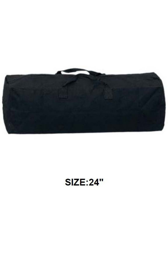 ADROIT Black Canvas Totebag | 24"x8"x8" (61 cm x 20.3 cm x 20.3 cm) | Durable 10oz Fabric | Nylon Handles | Locking Zipper | Ideal for Overnight Trips, Gym & Storage