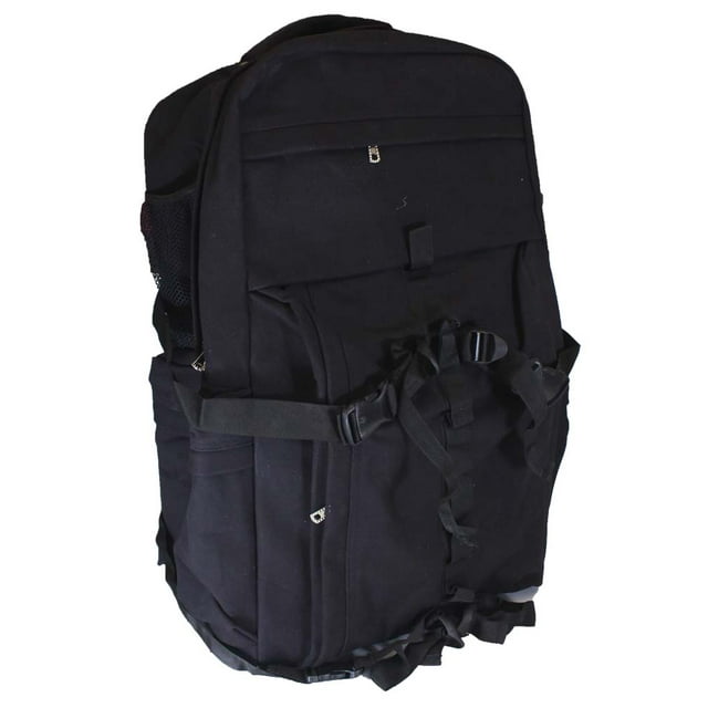 ADROIT Jumbo Size Outdoor Heavy Duty Black Canvas Backpack | 28" (71.1 cm) x 17" (43.2 cm) x 9" (22.9 cm) | Designed for Serious Outdoor Enthusiasts