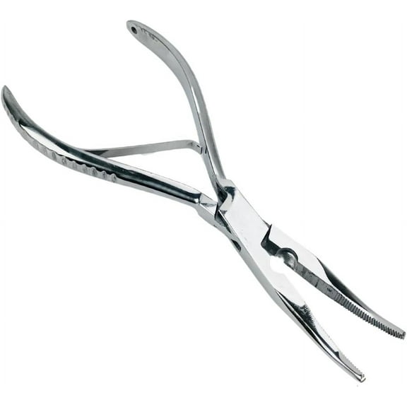 ADROIT Professional Stainless Steel Angled Needle Nose Fishing Pliers 8 in Great for Removing Hooks