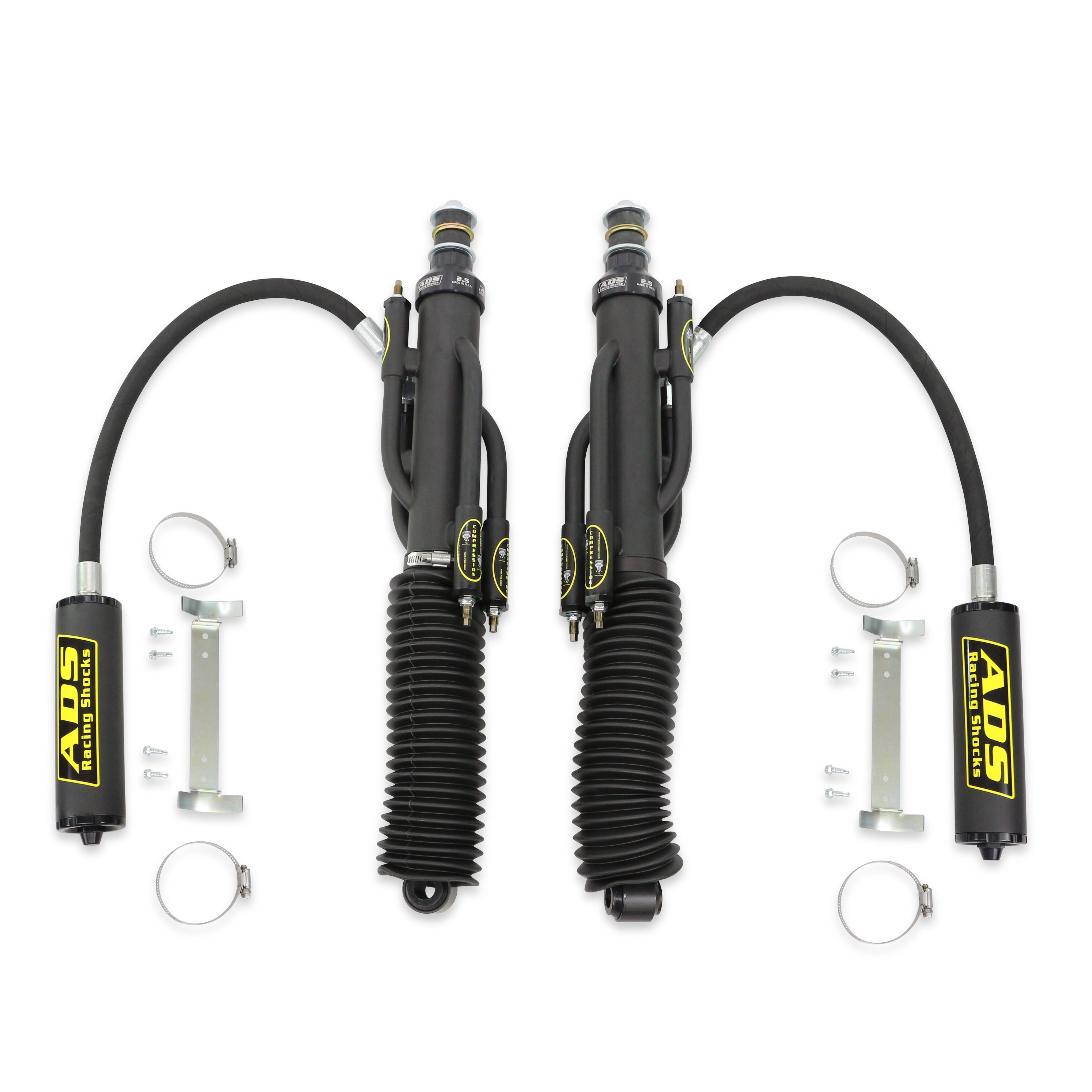 ADS Racing Shocks 250-4RFJR-BP0-BLK Direct Fit 2.5" 3-Tube Bypass Reservoir Race Shocks - Black - Rear