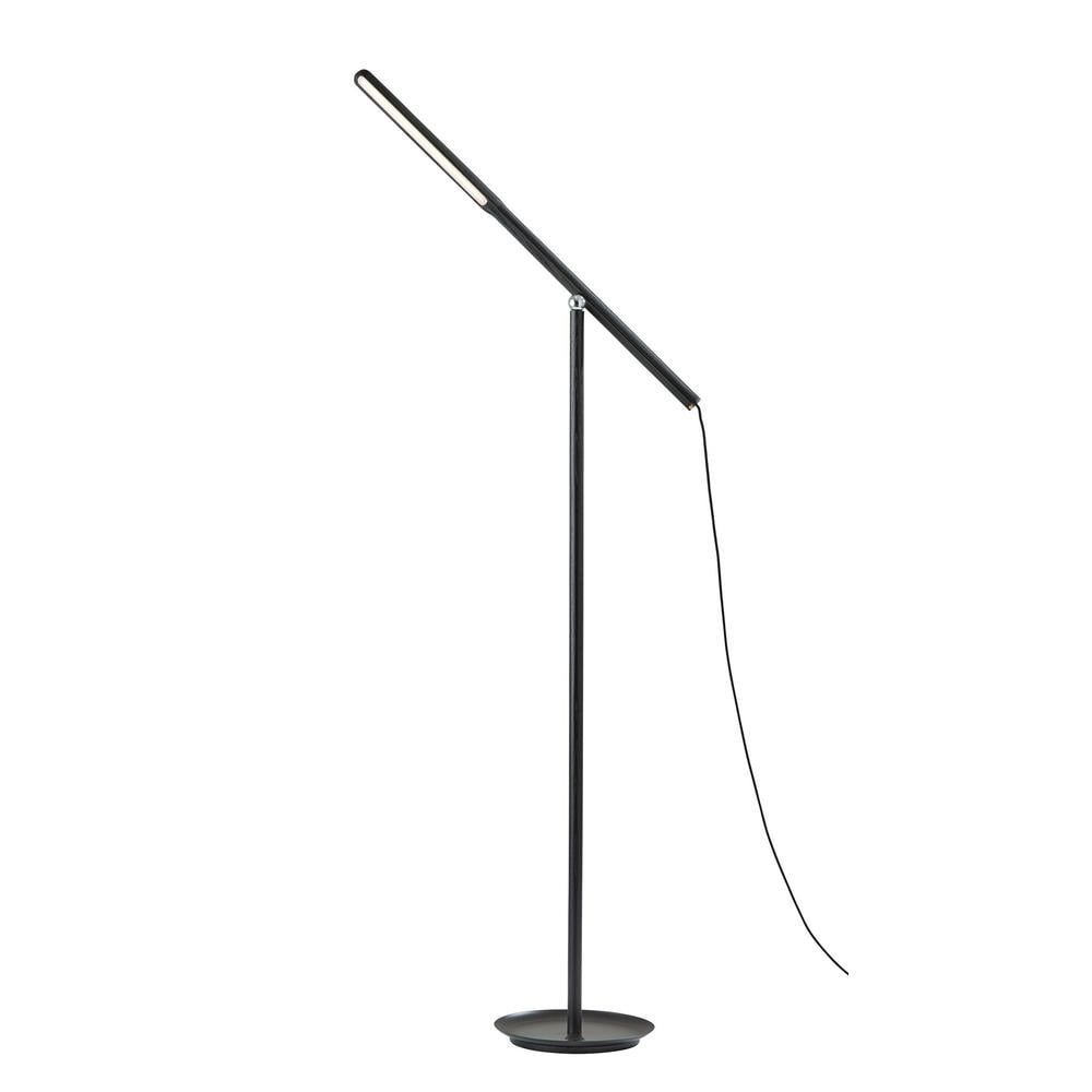 Gravity Chic Black Ash Wood 54'' LED Task Floor Lamp