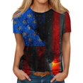 thumbnail image 1 of ADSSDQ 4Th Of July Top Casual Summer Loose Fit Scoop Neck Oversized Workout Shirts For Women Stars Stripes Print Short Sleeve Shirts Womens Blouse Gym Clothes Woman Blue XL, 1 of 5
