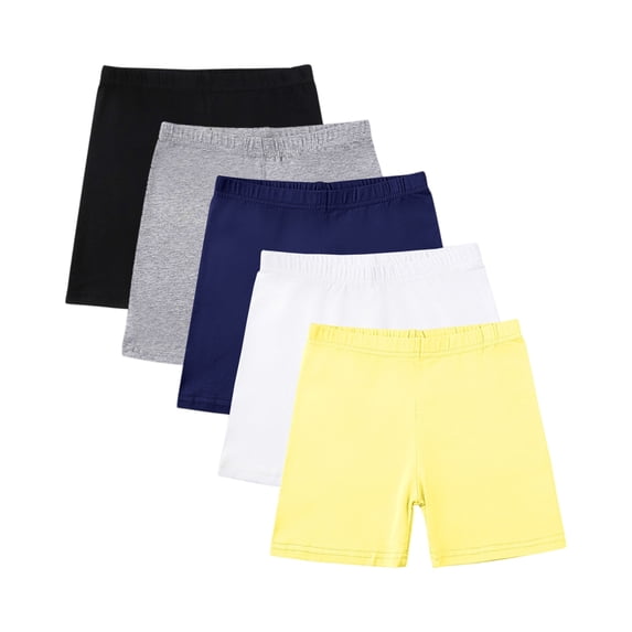 ADSSDQ 5 Pack Girls Bike Short 2026 Casual Under Dress Dance Short for Kid Summer Clothes Multicolor 5-13 Years Gray 120