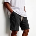 thumbnail image 1 of ADSSDQ Casual Shorts Men Elastic Waist Drawstring Baggy Corduroy Beach Shorts Comfy Golf Summer Shorts with Pockets Black XL, 1 of 6