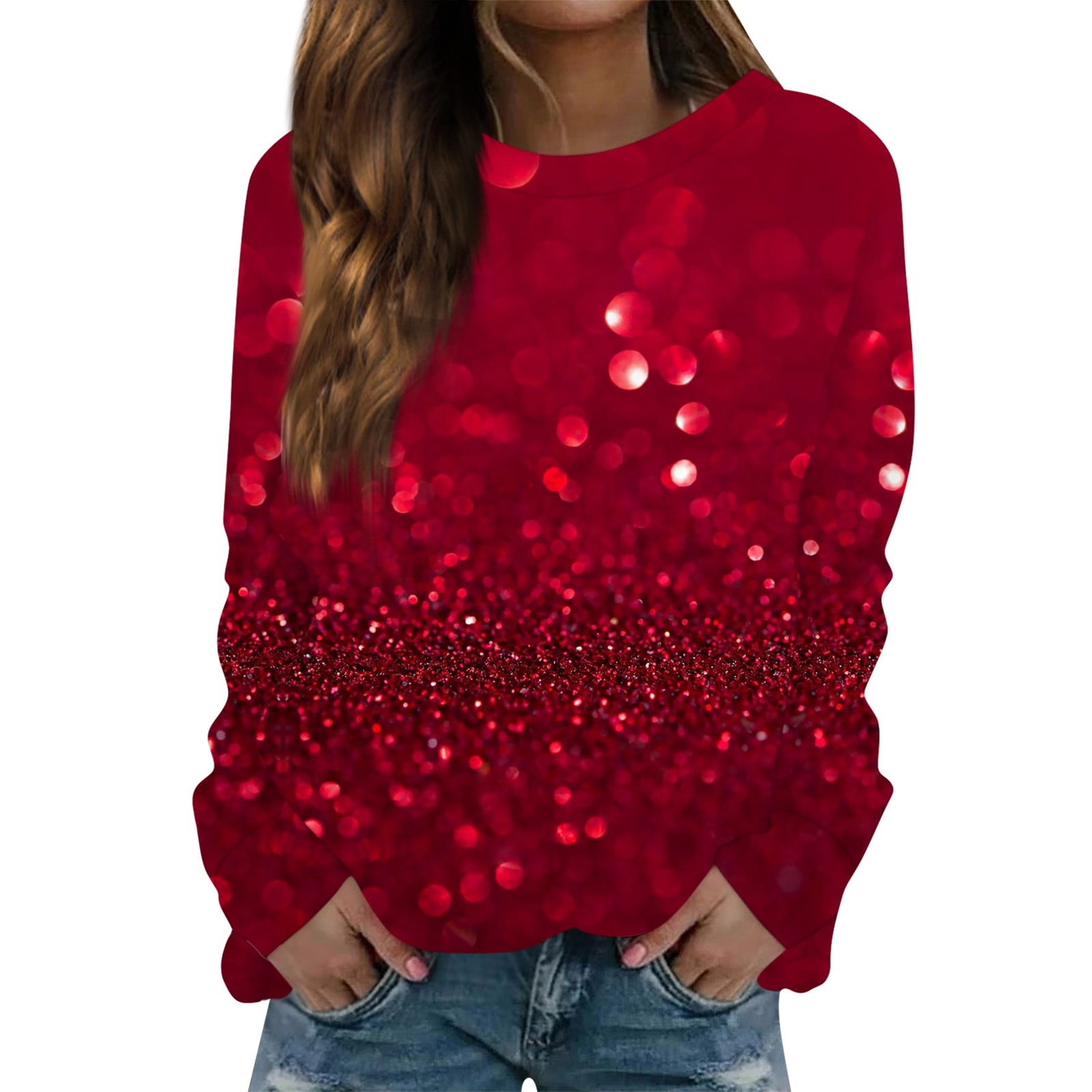 ADSSDQ Christmas Sweatshirts Women Oversized Pullover Cute Christmas