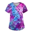 thumbnail image 1 of ADSSDQ Comfort Stretch 2-Pocket Scrub Top for Women,Plus Size V Neck Summer Nurse Uniforms,Womens Working Nurse Tops Scrubs Dark Purple 4XL, 1 of 3
