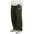 thumbnail image 1 of ADSSDQ Corduroy Pants Men Relaxed Fit Drawstring Elastic Waist Baggy Chino Pants Wide Leg Pants Twill Slacks with Pockets Army Green 2XL, 1 of 6